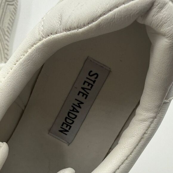 NEW- Steve Madden Classic White Platform Sneakers- Size 10 - Picture 5 of 6